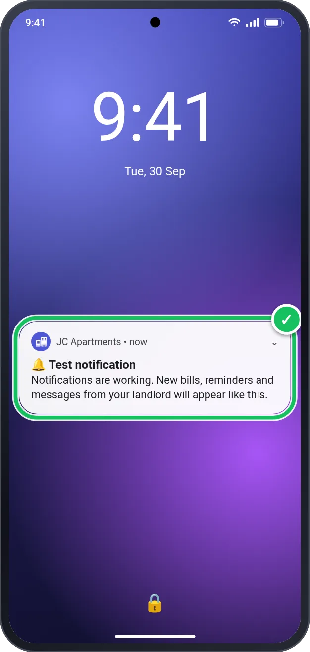 Lock screen notification